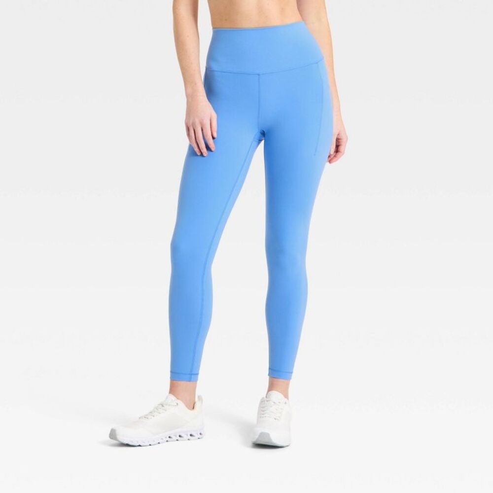 Women's Super Flex High-Rise 7/8 Pocketed Leggings - All In Motion AER54 Blue L